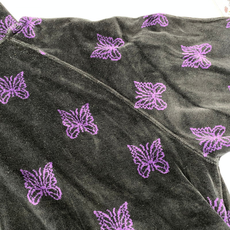 【中古品】【メンズ】 Needles ニードルス C/PE PAPILLON VELOUR LQ237 パピヨン ベロア トラックジャケット 140-260818-as-18-izu サイズ：L カラー：ブラック×パープル 万代Net店