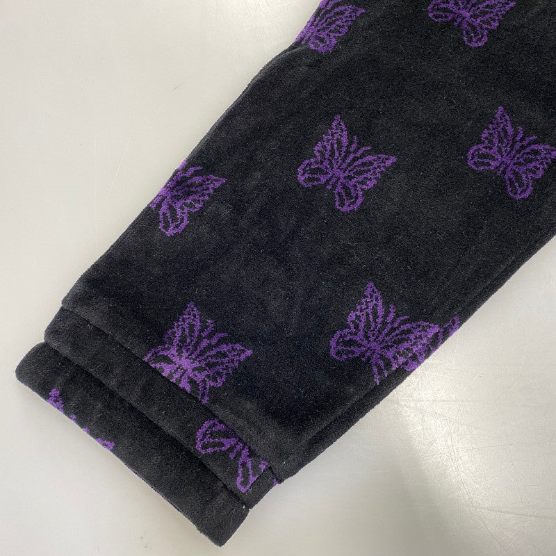 【中古品】【メンズ】 Needles ニードルス C/PE PAPILLON VELOUR LQ237 パピヨン ベロア トラックジャケット 140-260818-as-18-izu サイズ：L カラー：ブラック×パープル 万代Net店