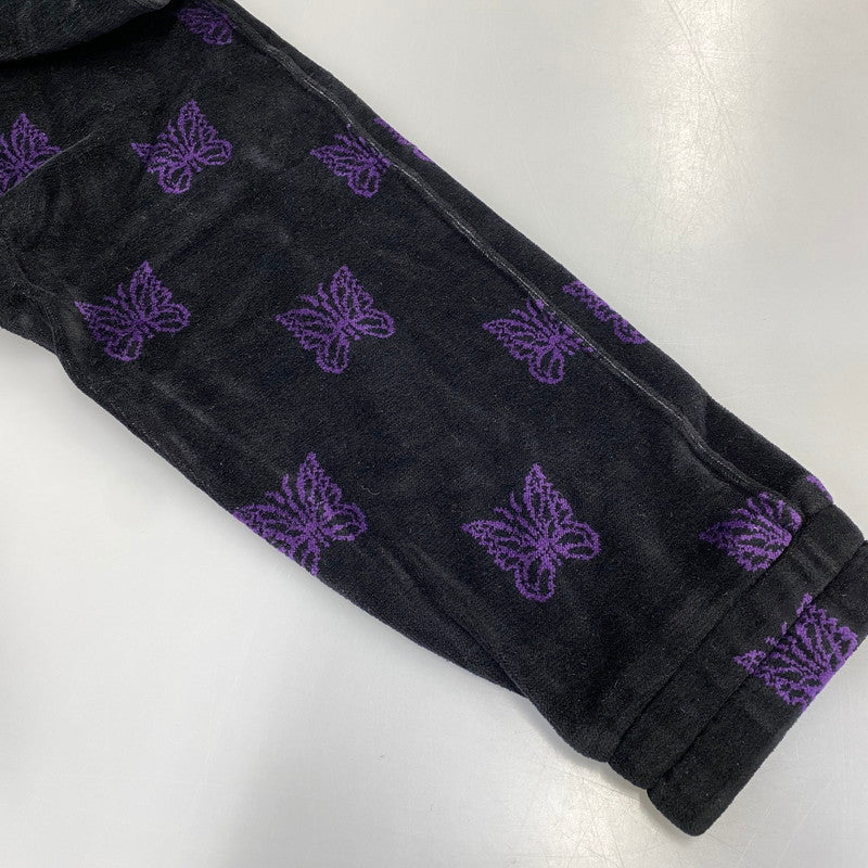 【中古品】【メンズ】 Needles ニードルス C/PE PAPILLON VELOUR LQ237 パピヨン ベロア トラックジャケット 140-260818-as-18-izu サイズ：L カラー：ブラック×パープル 万代Net店