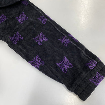 【中古品】【メンズ】 Needles ニードルス C/PE PAPILLON VELOUR LQ237 パピヨン ベロア トラックジャケット 140-260818-as-18-izu サイズ：L カラー：ブラック×パープル 万代Net店