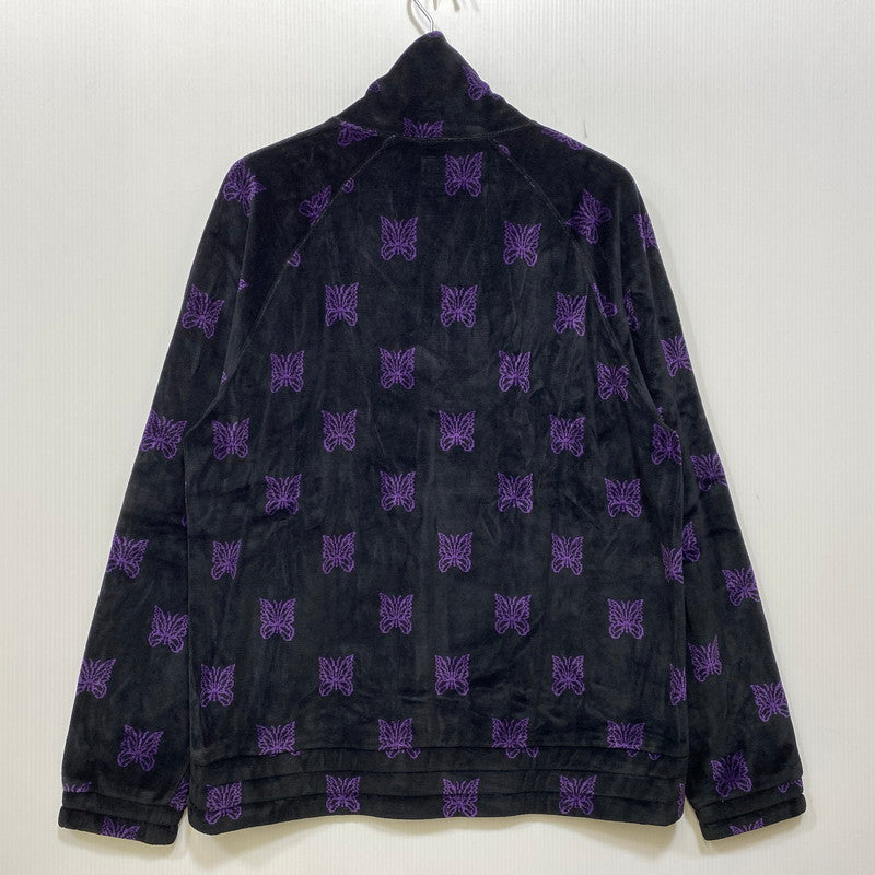 【中古品】【メンズ】 Needles ニードルス C/PE PAPILLON VELOUR LQ237 パピヨン ベロア トラックジャケット 140-260818-as-18-izu サイズ：L カラー：ブラック×パープル 万代Net店