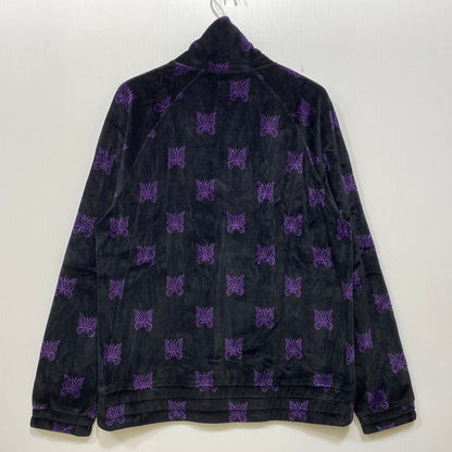 【中古品】【メンズ】 Needles ニードルス C/PE PAPILLON VELOUR LQ237 パピヨン ベロア トラックジャケット 140-260818-as-18-izu サイズ：L カラー：ブラック×パープル 万代Net店