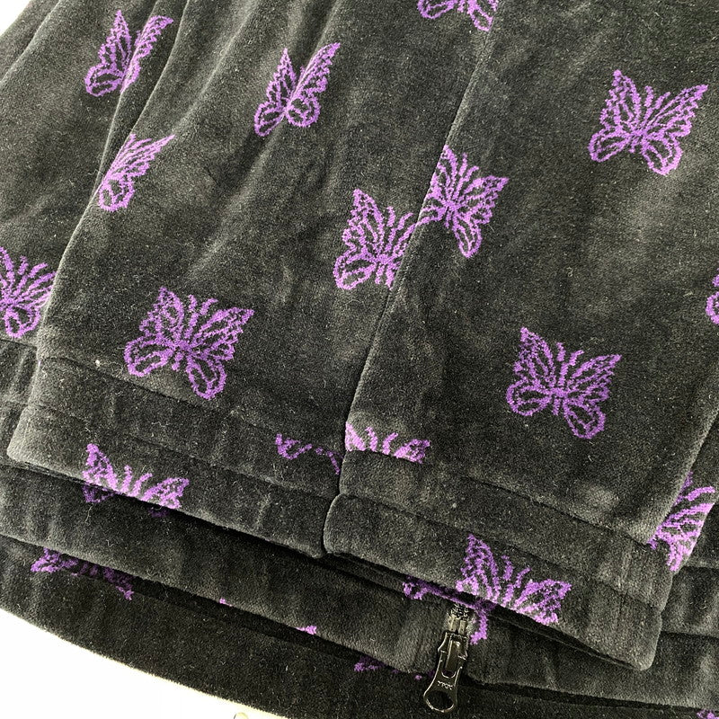 【中古品】【メンズ】 Needles ニードルス C/PE PAPILLON VELOUR LQ237 パピヨン ベロア トラックジャケット 140-260818-as-18-izu サイズ：L カラー：ブラック×パープル 万代Net店