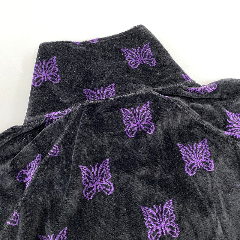 【中古品】【メンズ】 Needles ニードルス C/PE PAPILLON VELOUR LQ237 パピヨン ベロア トラックジャケット 140-260818-as-18-izu サイズ：L カラー：ブラック×パープル 万代Net店