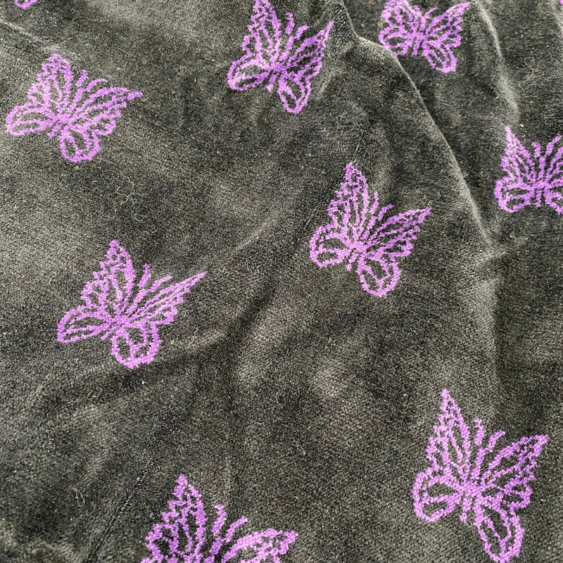 【中古品】【メンズ】 Needles ニードルス C/PE PAPILLON VELOUR LQ237 パピヨン ベロア トラックジャケット 140-260818-as-18-izu サイズ：L カラー：ブラック×パープル 万代Net店