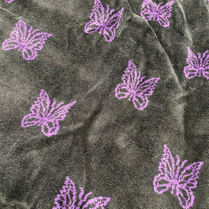 【中古品】【メンズ】 Needles ニードルス C/PE PAPILLON VELOUR LQ237 パピヨン ベロア トラックジャケット 140-260818-as-18-izu サイズ：L カラー：ブラック×パープル 万代Net店