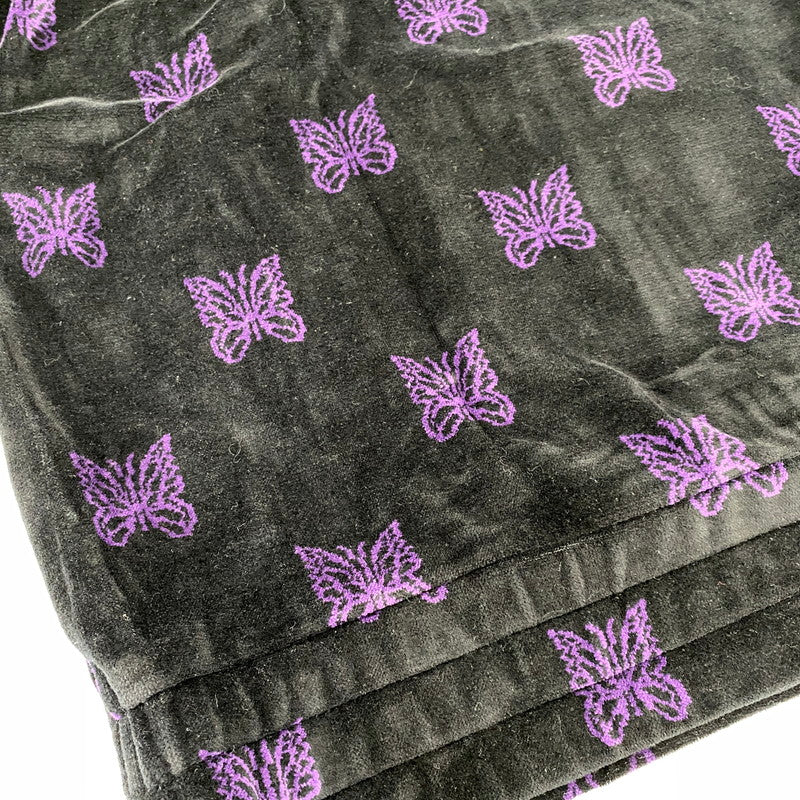 【中古品】【メンズ】 Needles ニードルス C/PE PAPILLON VELOUR LQ237 パピヨン ベロア トラックジャケット 140-260818-as-18-izu サイズ：L カラー：ブラック×パープル 万代Net店
