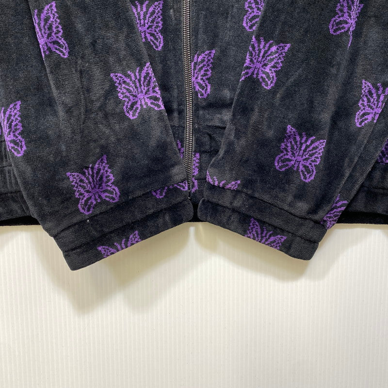 【中古品】【メンズ】 Needles ニードルス C/PE PAPILLON VELOUR LQ237 パピヨン ベロア トラックジャケット 140-260818-as-18-izu サイズ：L カラー：ブラック×パープル 万代Net店