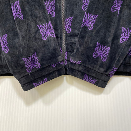 【中古品】【メンズ】 Needles ニードルス C/PE PAPILLON VELOUR LQ237 パピヨン ベロア トラックジャケット 140-260818-as-18-izu サイズ：L カラー：ブラック×パープル 万代Net店