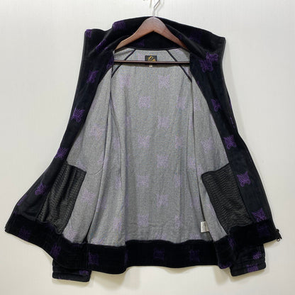 【中古品】【メンズ】 Needles ニードルス C/PE PAPILLON VELOUR LQ237 パピヨン ベロア トラックジャケット 140-260818-as-18-izu サイズ：L カラー：ブラック×パープル 万代Net店