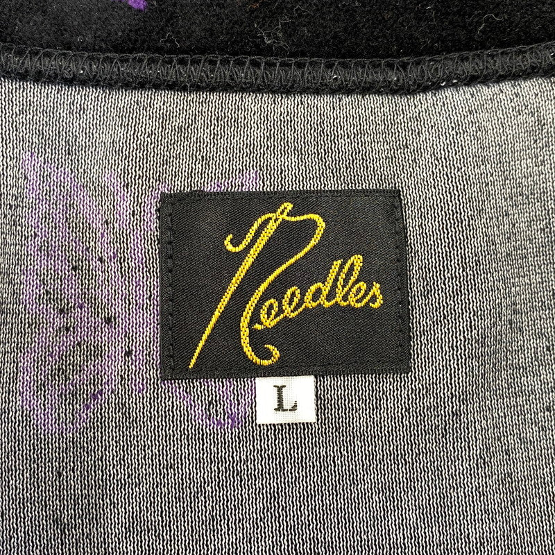 【中古品】【メンズ】 Needles ニードルス C/PE PAPILLON VELOUR LQ237 パピヨン ベロア トラックジャケット 140-260818-as-18-izu サイズ：L カラー：ブラック×パープル 万代Net店