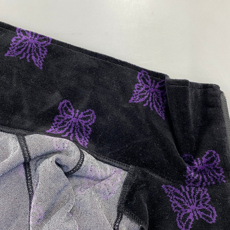 【中古品】【メンズ】 Needles ニードルス C/PE PAPILLON VELOUR LQ237 パピヨン ベロア トラックジャケット 140-260818-as-18-izu サイズ：L カラー：ブラック×パープル 万代Net店