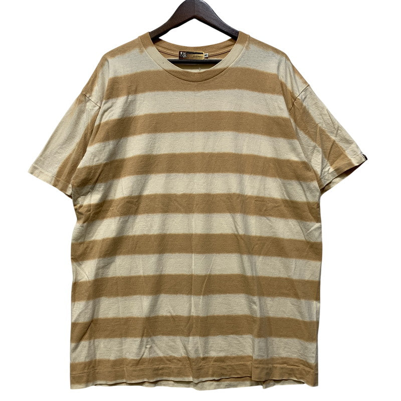 【中古品】【メンズ】 A BATHING APE アベイシングエイプ MADE WITH GENERALタグ メイド ウィズ ジェネラル BORDER SS TEE ボーダー ショートスリーブ Tシャツ トップス 半袖 142-260828-cs-13-izu サイズ：XL カラー：ベージュ系 万代Net店