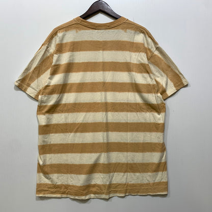 【中古品】【メンズ】 A BATHING APE アベイシングエイプ MADE WITH GENERALタグ メイド ウィズ ジェネラル BORDER SS TEE ボーダー ショートスリーブ Tシャツ トップス 半袖 142-260828-cs-13-izu サイズ：XL カラー：ベージュ系 万代Net店