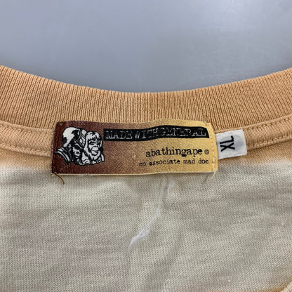 【中古品】【メンズ】 A BATHING APE アベイシングエイプ MADE WITH GENERALタグ メイド ウィズ ジェネラル BORDER SS TEE ボーダー ショートスリーブ Tシャツ トップス 半袖 142-260828-cs-13-izu サイズ：XL カラー：ベージュ系 万代Net店