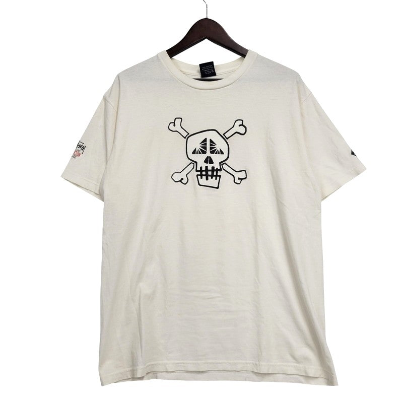 【中古品】【メンズ】 OLD STUSSY オールド ステューシー USA製 紺タグ TOKION NYC 2000 SKULL GRAPHIC TEE トキオン ニューヨーク スカル グラフィック Tシャツ トップス 142-260816-kh-10-izu サイズ：L カラー：ホワイト系 万代Net店