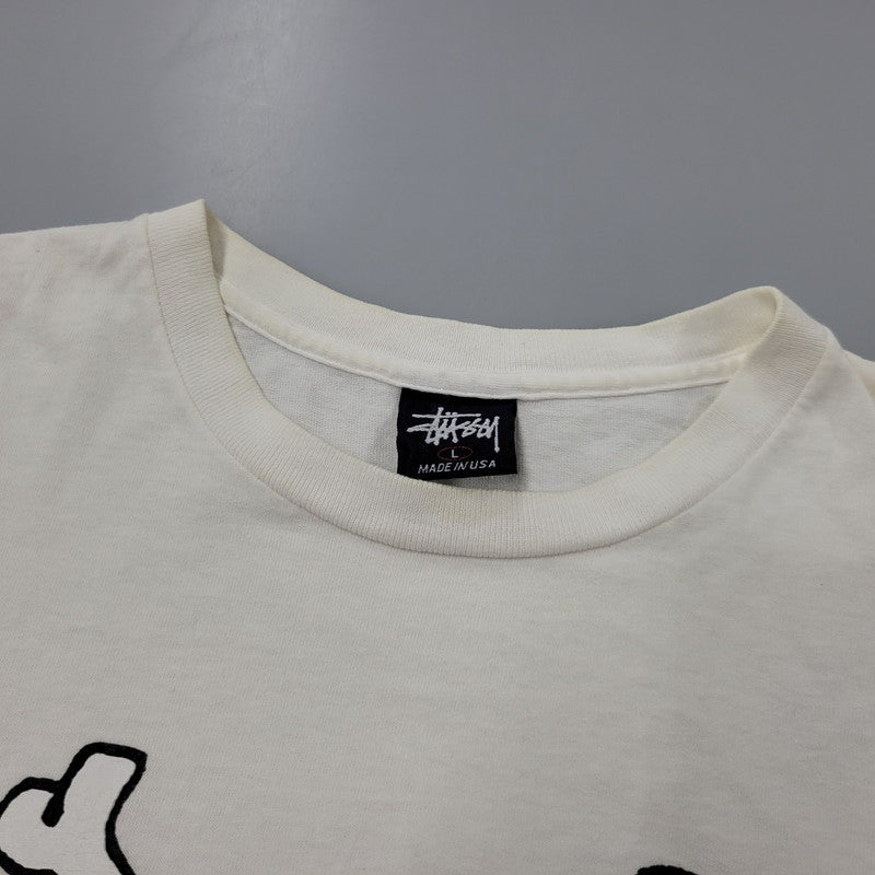【中古品】【メンズ】 OLD STUSSY オールド ステューシー USA製 紺タグ TOKION NYC 2000 SKULL GRAPHIC TEE トキオン ニューヨーク スカル グラフィック Tシャツ トップス 142-260816-kh-10-izu サイズ：L カラー：ホワイト系 万代Net店