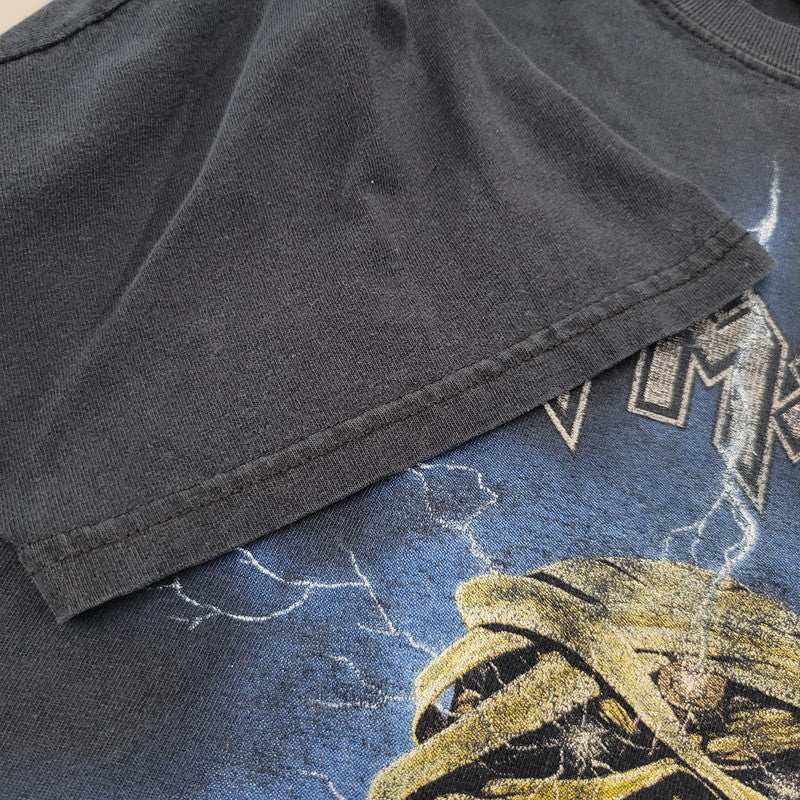 【中古品】【メンズ】 GILDAN ギルダン IRON MAIDEN POWERSLAVE TEE アイアン メイデン パワースレーブ Tシャツ トップス 146-260816-kh-08-izu サイズ：L カラー：ネイビー系 万代Net店