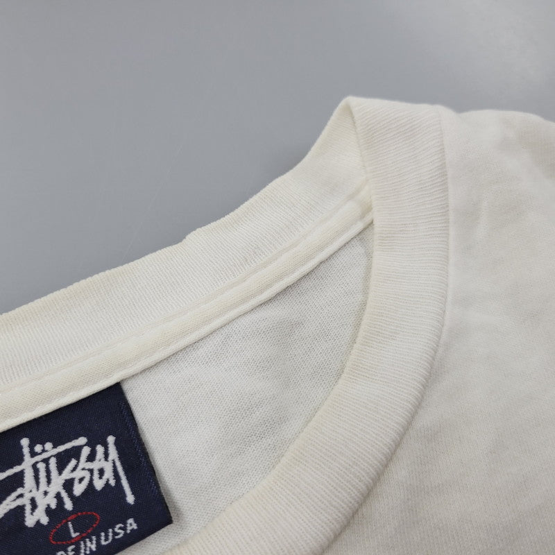 【現状渡し品】【メンズ】 OLD STUSSY オールド ステューシー USA製 紺タグ 両シングル DRAGON TEE ドラゴン Tシャツ トップス 142-260816-kh-11-izu サイズ：L カラー：ホワイト 万代Net店