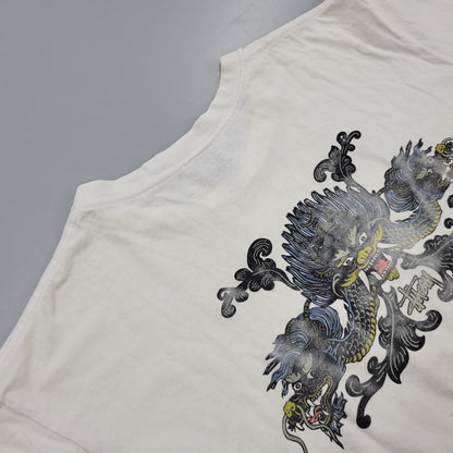 【現状渡し品】【メンズ】 OLD STUSSY オールド ステューシー USA製 紺タグ 両シングル DRAGON TEE ドラゴン Tシャツ トップス 142-260816-kh-11-izu サイズ：L カラー：ホワイト 万代Net店