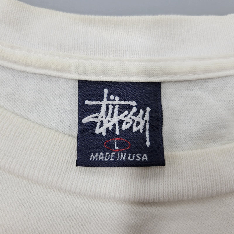 【現状渡し品】【メンズ】 OLD STUSSY オールド ステューシー USA製 紺タグ 両シングル DRAGON TEE ドラゴン Tシャツ トップス 142-260816-kh-11-izu サイズ：L カラー：ホワイト 万代Net店