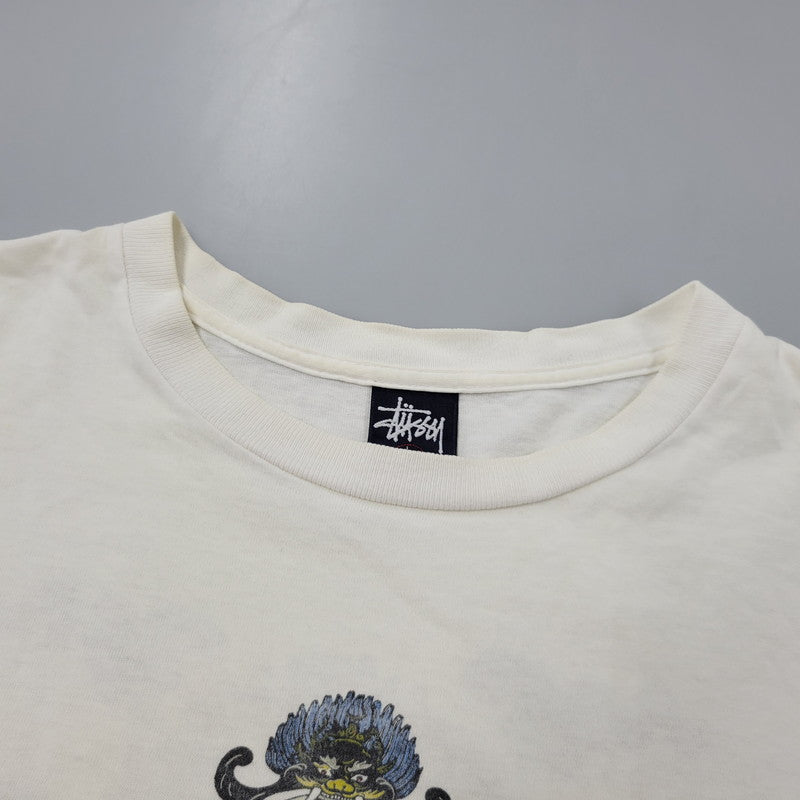 【現状渡し品】【メンズ】 OLD STUSSY オールド ステューシー USA製 紺タグ 両シングル DRAGON TEE ドラゴン Tシャツ トップス 142-260816-kh-11-izu サイズ：L カラー：ホワイト 万代Net店