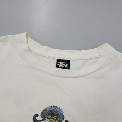 【現状渡し品】【メンズ】 OLD STUSSY オールド ステューシー USA製 紺タグ 両シングル DRAGON TEE ドラゴン Tシャツ トップス 142-260816-kh-11-izu サイズ：L カラー：ホワイト 万代Net店