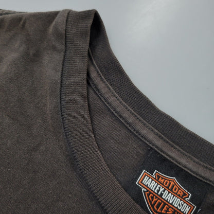 【現状渡し品】【メンズ】 HARLEY DAVIDSON ハーレーダビッドソン ベトナム製 THUNDER PRINT LS TEE サンダー プリント ロングスリーブ Tシャツ トップス 146-260816-kh-09-izu サイズ：M カラー：ブラック 万代Net店