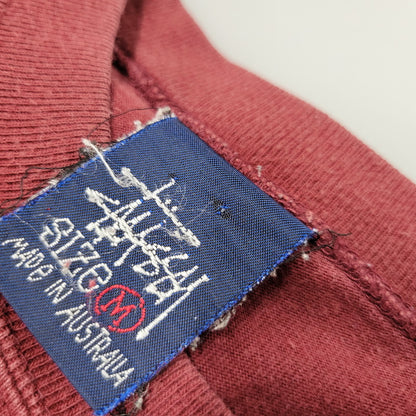 【中古品】【メンズ】 OLD STUSSY オールド ステューシー 紺タグ オーストラリア製 LOGO SS TEE ロゴ ショートスリーブ Tシャツ トップス 142-260816-kh-12-izu サイズ：M カラー：レッド 万代Net店