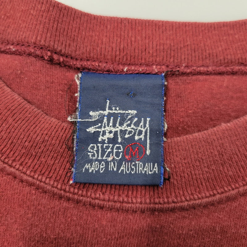 【中古品】【メンズ】 OLD STUSSY オールド ステューシー 紺タグ オーストラリア製 LOGO SS TEE ロゴ ショートスリーブ Tシャツ トップス 142-260816-kh-12-izu サイズ：M カラー：レッド 万代Net店
