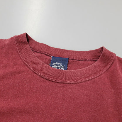 【中古品】【メンズ】 OLD STUSSY オールド ステューシー 紺タグ オーストラリア製 LOGO SS TEE ロゴ ショートスリーブ Tシャツ トップス 142-260816-kh-12-izu サイズ：M カラー：レッド 万代Net店