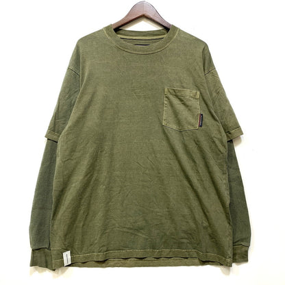 【中古品】【メンズ】 DESCENDANT ディセンダント 201ATDS-CSM16 20SS MILITIA LAYERD TEE ミリティア レイヤード Tシャツ トップス 長袖 142-260828-cs-12-izu サイズ：2 カラー：オリーブ 万代Net店