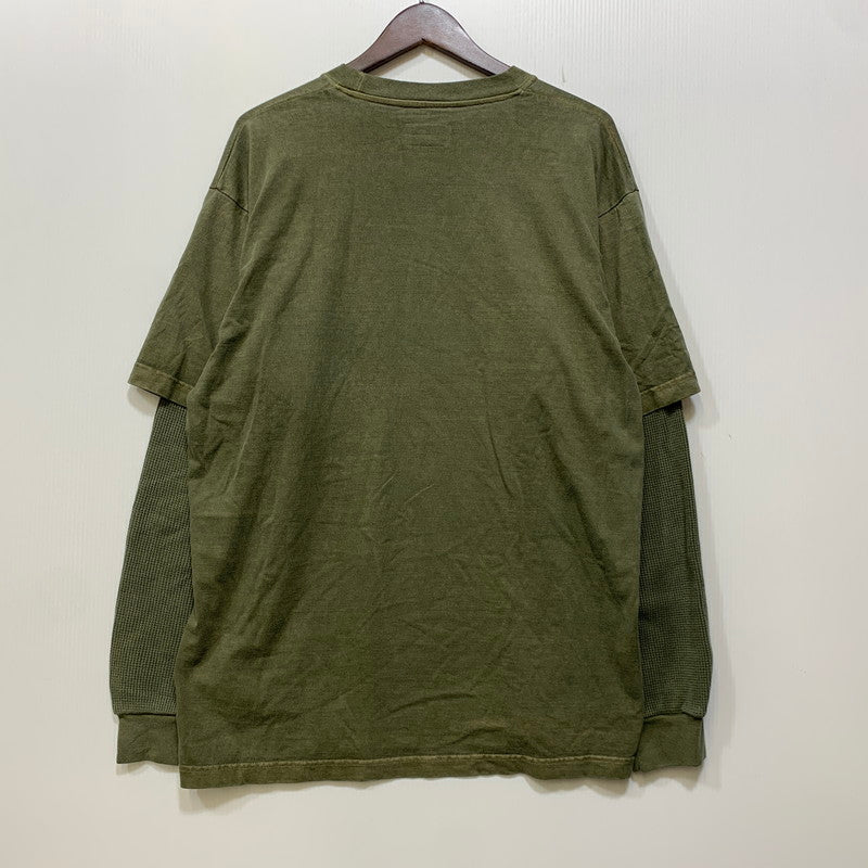 【中古品】【メンズ】 DESCENDANT ディセンダント 201ATDS-CSM16 20SS MILITIA LAYERD TEE ミリティア レイヤード Tシャツ トップス 長袖 142-260828-cs-12-izu サイズ：2 カラー：オリーブ 万代Net店