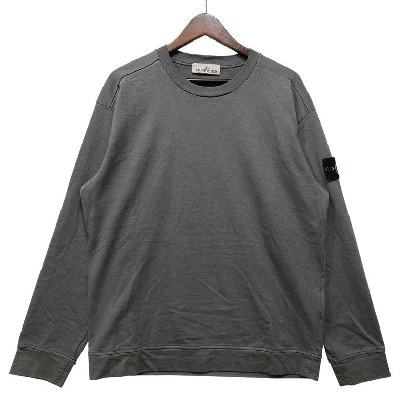【中古品】【メンズ】 STONE ISLAND ストーンアイランド 791563750 GARMENT-DYED SWEAT LS TEE ガーメントダイ スウェット ロングスリーブ Tシャツ トップス 141-260817-kh-02-izu サイズ：M カラー：グレー 万代Net店