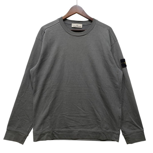 【中古品】【メンズ】 STONE ISLAND ストーンアイランド 791563750 GARMENT-DYED SWEAT LS TEE ガーメントダイ スウェット ロングスリーブ Tシャツ トップス 141-260817-kh-02-izu サイズ：M カラー：グレー 万代Net店