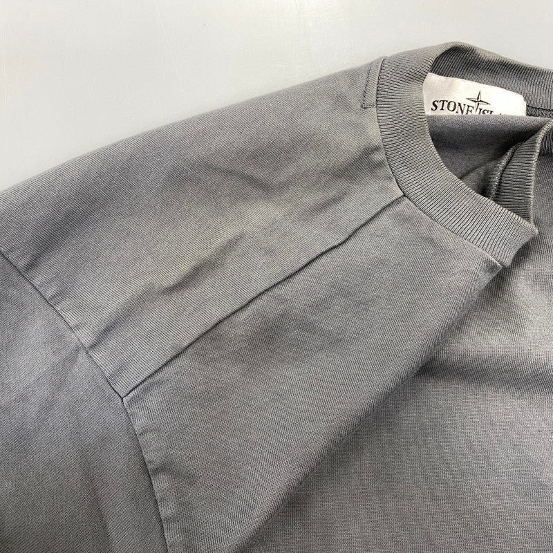 【中古品】【メンズ】 STONE ISLAND ストーンアイランド 791563750 GARMENT-DYED SWEAT LS TEE ガーメントダイ スウェット ロングスリーブ Tシャツ トップス 141-260817-kh-02-izu サイズ：M カラー：グレー 万代Net店