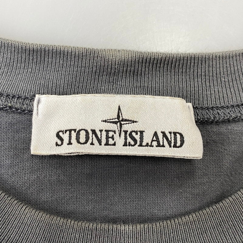 【中古品】【メンズ】 STONE ISLAND ストーンアイランド 791563750 GARMENT-DYED SWEAT LS TEE ガーメントダイ スウェット ロングスリーブ Tシャツ トップス 141-260817-kh-02-izu サイズ：M カラー：グレー 万代Net店