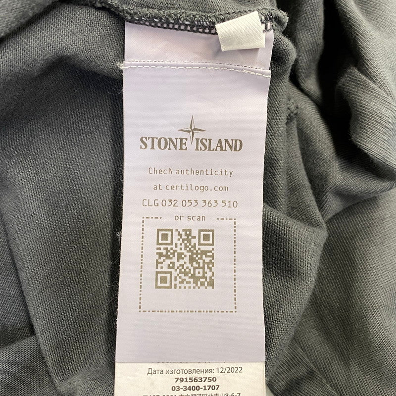 【中古品】【メンズ】 STONE ISLAND ストーンアイランド 791563750 GARMENT-DYED SWEAT LS TEE ガーメントダイ スウェット ロングスリーブ Tシャツ トップス 141-260817-kh-02-izu サイズ：M カラー：グレー 万代Net店