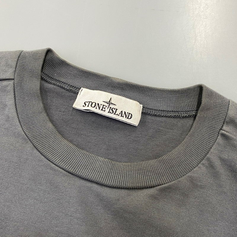 【中古品】【メンズ】 STONE ISLAND ストーンアイランド 791563750 GARMENT-DYED SWEAT LS TEE ガーメントダイ スウェット ロングスリーブ Tシャツ トップス 141-260817-kh-02-izu サイズ：M カラー：グレー 万代Net店
