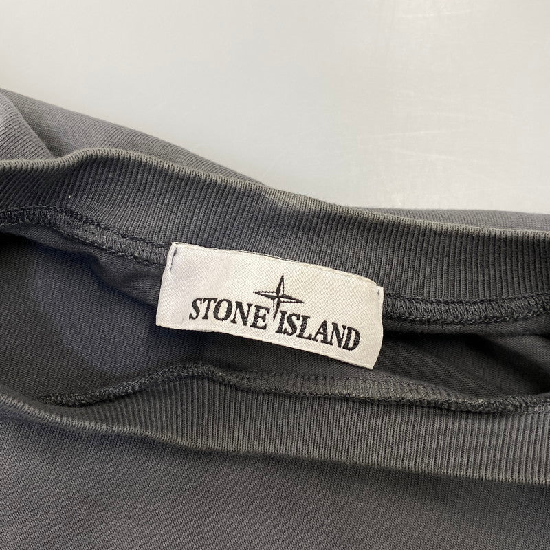 【中古品】【メンズ】 STONE ISLAND ストーンアイランド 791563750 GARMENT-DYED SWEAT LS TEE ガーメントダイ スウェット ロングスリーブ Tシャツ トップス 141-260817-kh-02-izu サイズ：M カラー：グレー 万代Net店