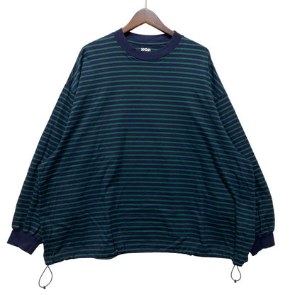 【中古品】【メンズ】 is-ness イズネス BALLOON STRIPES L/S TEE バルーン ロングスリーブTシャツ ボーダー 長袖 140-260818-as-02-izu サイズ：L カラー：ネイビー×グリーン 万代Net店