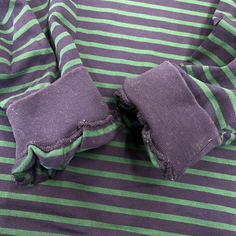 【中古品】【メンズ】 is-ness イズネス BALLOON STRIPES L/S TEE バルーン ロングスリーブTシャツ ボーダー 長袖 140-260818-as-02-izu サイズ：L カラー：ネイビー×グリーン 万代Net店