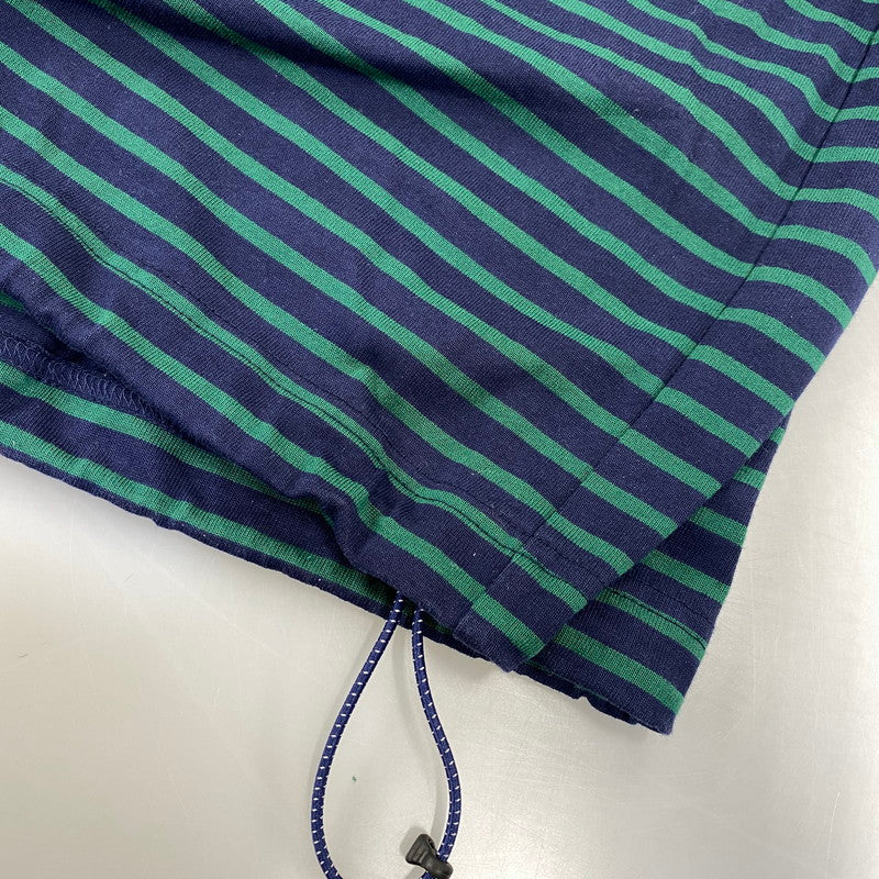 【中古品】【メンズ】 is-ness イズネス BALLOON STRIPES L/S TEE バルーン ロングスリーブTシャツ ボーダー 長袖 140-260818-as-02-izu サイズ：L カラー：ネイビー×グリーン 万代Net店