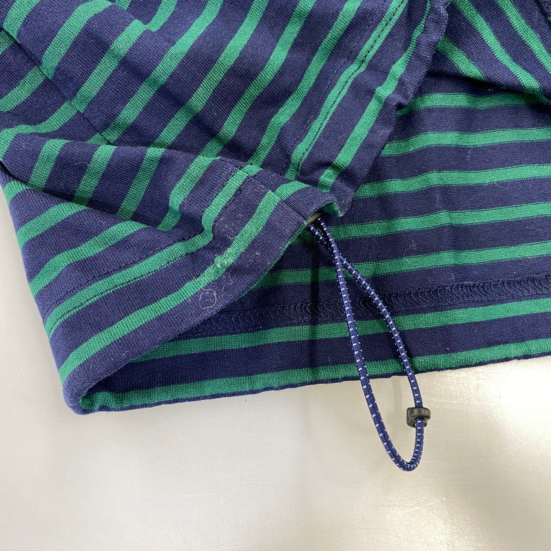 【中古品】【メンズ】 is-ness イズネス BALLOON STRIPES L/S TEE バルーン ロングスリーブTシャツ ボーダー 長袖 140-260818-as-02-izu サイズ：L カラー：ネイビー×グリーン 万代Net店