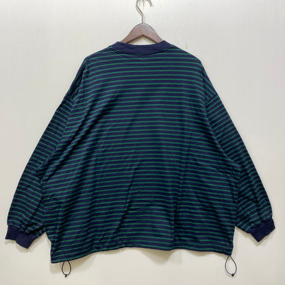 【中古品】【メンズ】 is-ness イズネス BALLOON STRIPES L/S TEE バルーン ロングスリーブTシャツ ボーダー 長袖 140-260818-as-02-izu サイズ：L カラー：ネイビー×グリーン 万代Net店