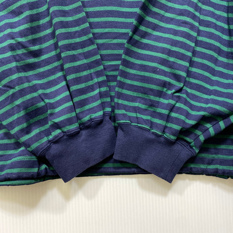 【中古品】【メンズ】 is-ness イズネス BALLOON STRIPES L/S TEE バルーン ロングスリーブTシャツ ボーダー 長袖 140-260818-as-02-izu サイズ：L カラー：ネイビー×グリーン 万代Net店