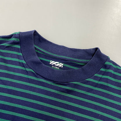 【中古品】【メンズ】 is-ness イズネス BALLOON STRIPES L/S TEE バルーン ロングスリーブTシャツ ボーダー 長袖 140-260818-as-02-izu サイズ：L カラー：ネイビー×グリーン 万代Net店