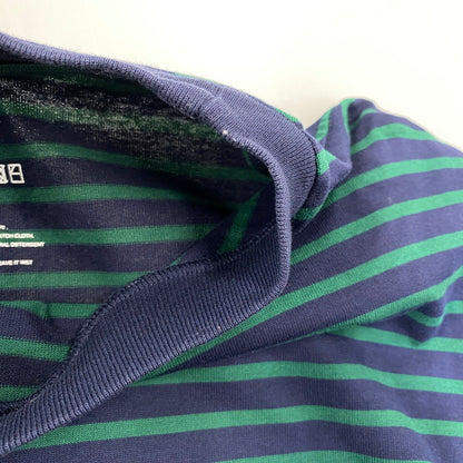 【中古品】【メンズ】 is-ness イズネス BALLOON STRIPES L/S TEE バルーン ロングスリーブTシャツ ボーダー 長袖 140-260818-as-02-izu サイズ：L カラー：ネイビー×グリーン 万代Net店