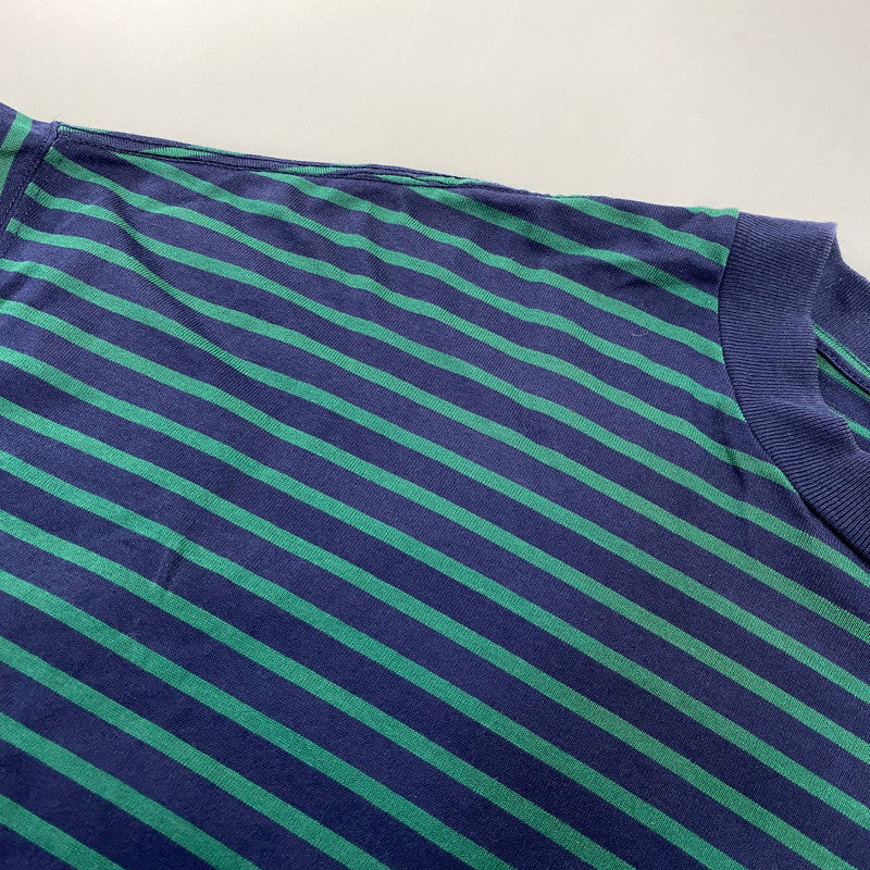 【中古品】【メンズ】 is-ness イズネス BALLOON STRIPES L/S TEE バルーン ロングスリーブTシャツ ボーダー 長袖 140-260818-as-02-izu サイズ：L カラー：ネイビー×グリーン 万代Net店