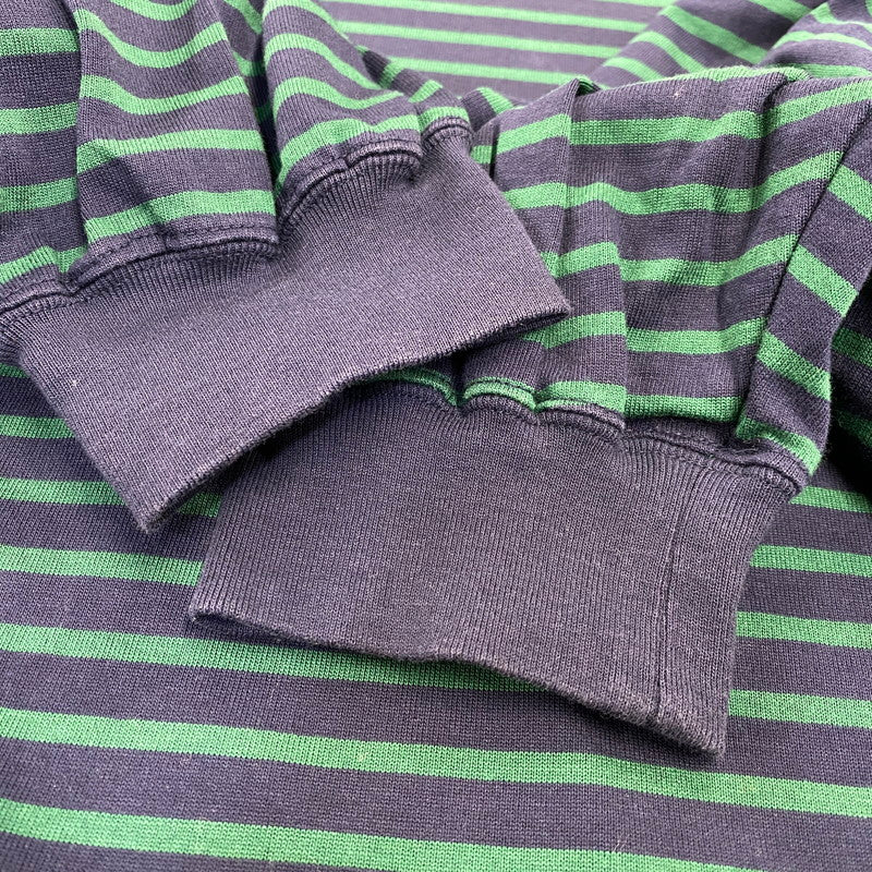 【中古品】【メンズ】 is-ness イズネス BALLOON STRIPES L/S TEE バルーン ロングスリーブTシャツ ボーダー 長袖 140-260818-as-02-izu サイズ：L カラー：ネイビー×グリーン 万代Net店